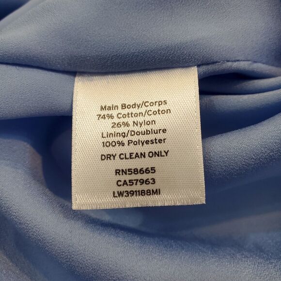 Lewit Sheer Check Midi Dress 16 Blue Handkerchief Hem Preppy Academia Nautical - Picture 6 of 7